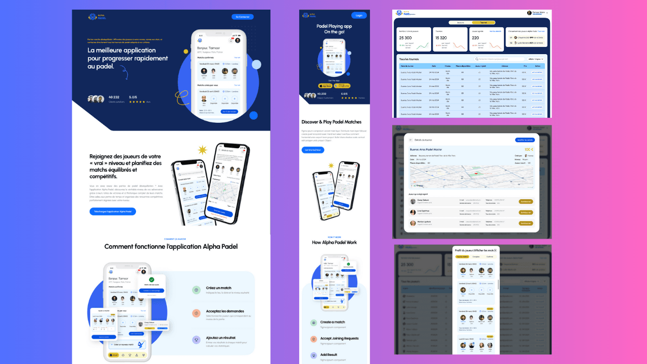 Alpha Padal Tournaments - Fullstack Web Application